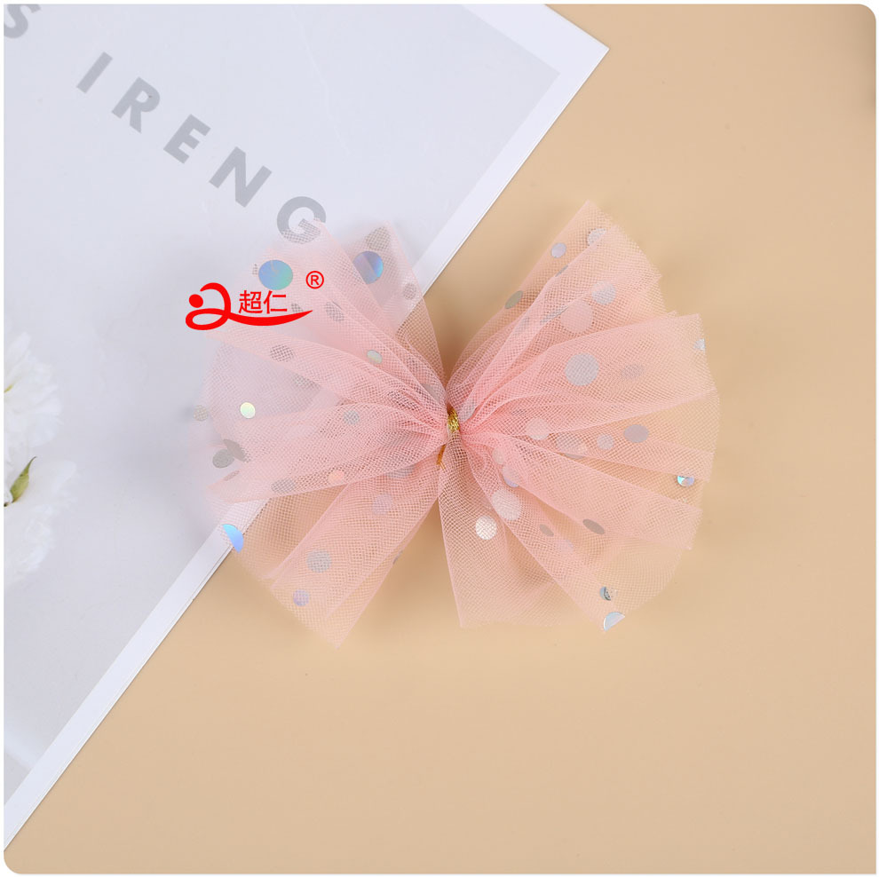 Hand-Made Bows Japanese And Korean Style Hair Accessories Gift Clothing Accessories New Mesh Polka Dot Sequin Bows Can Be Produced Application Scenario