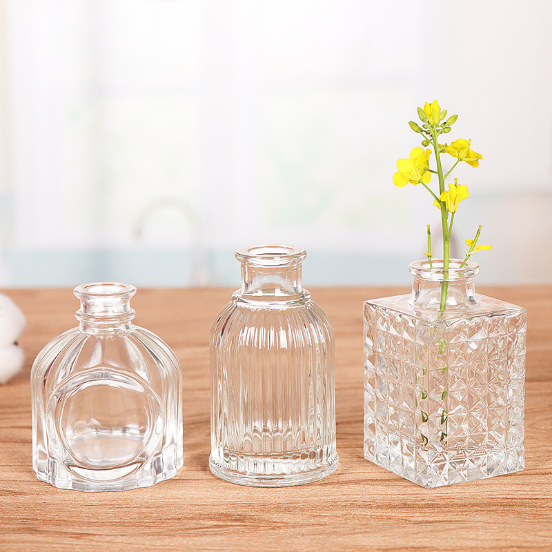 Nordic Ins Wind Glass Vase Creative Simple Vase Decoration Home Decoration Desktop Green Straw Hydroponic Plant Bottle details Picture