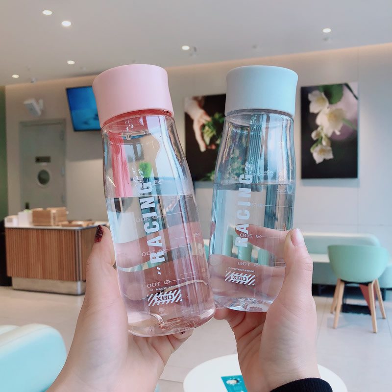 Net Red Water Cup Women's High Appearance Level Summer Portable Plastic Anti-Drop Cup High Temperature Resistant Student Male Sports Kettle 8519