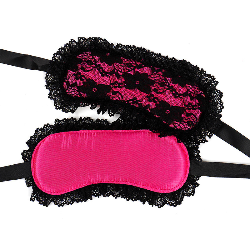 sm成人情趣用品化装舞会面具遮光睡眠眼罩玫红蕾丝面罩性用品