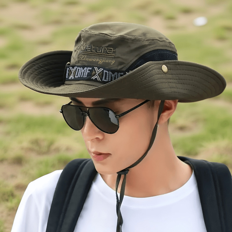 新望江夏季户外帽子男士防晒渔夫帽夏天登山太阳帽女大檐钓鱼帽