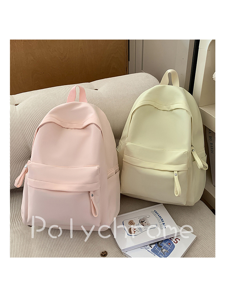 书包女ins 小清新高中生双肩包女纯色少女旅行背包男耐磨休闲背包详情9