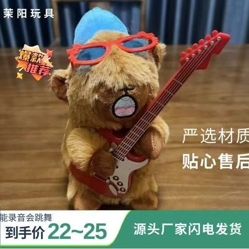 Cross-border new singing Capybara capybara plush toy, electric dancing and recording, birthday gift for girls full figure