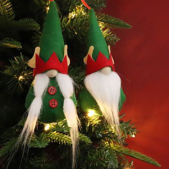 圣诞装饰挂件圣诞树挂件可爱无脸娃娃森林人公仔圣诞树小挂饰批发
