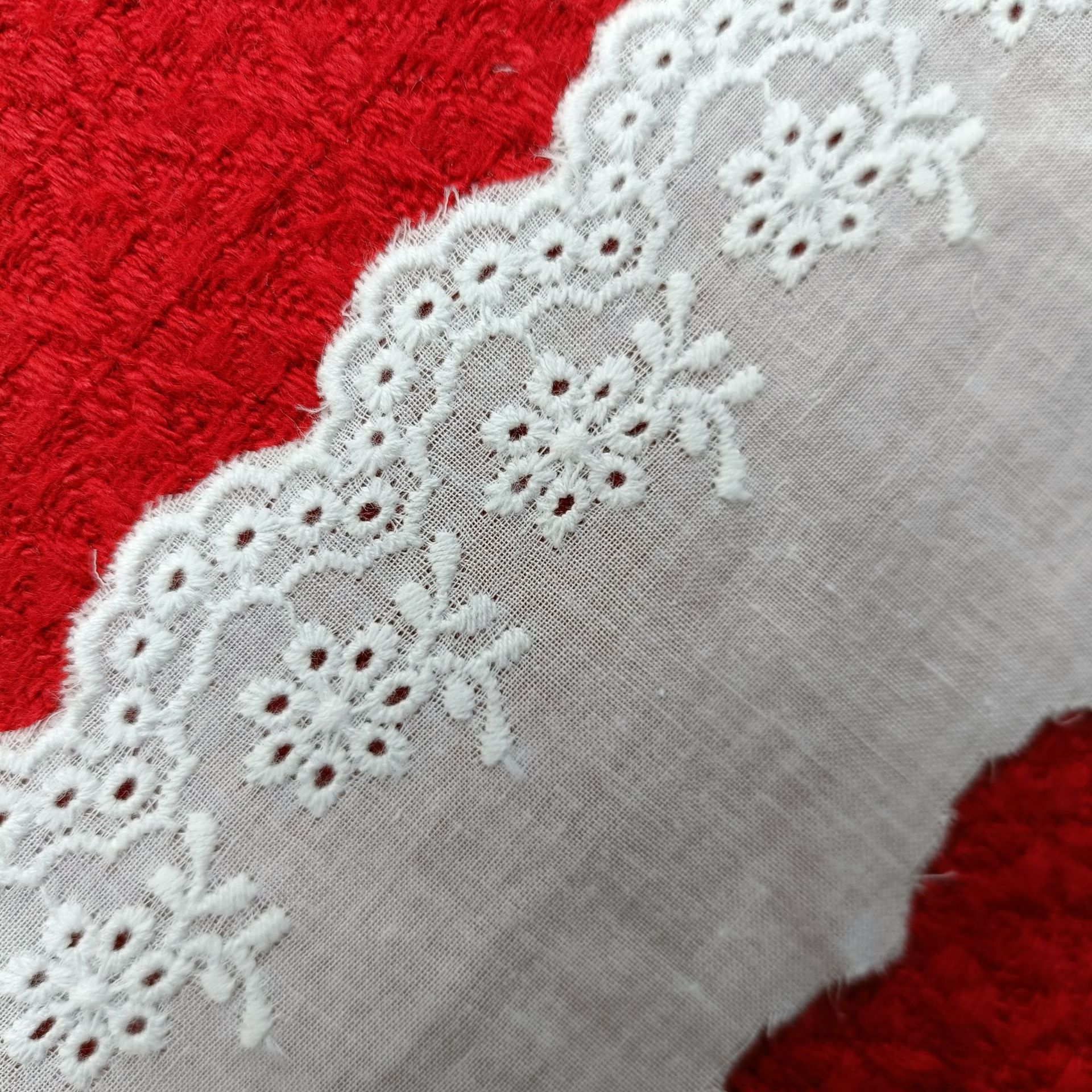 Wavy cotton fabric, perforated cotton thread, carved holes, embroidered lace, water-soluble lace accessories for children's clothing are available in stock from the source details Picture
