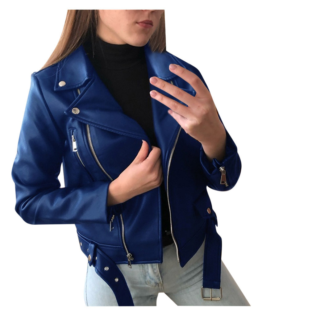 Leather jacket for women 2024 new top, autumn short style, spring Korean version PU motorcycle jacket, slimming and form-fitting, winter leather jacket Item Picture