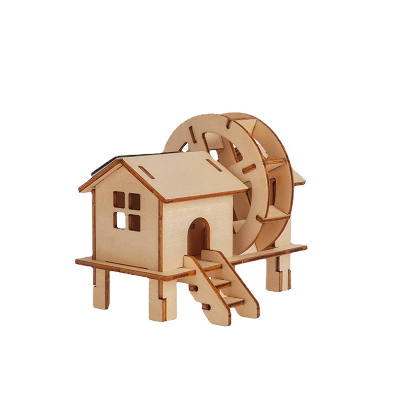 Wooden 3D jigsaw puzzle for children, DIY handicraft creativity, wooden beneficial intelligence toy, solar assembly, cross-border Item Picture