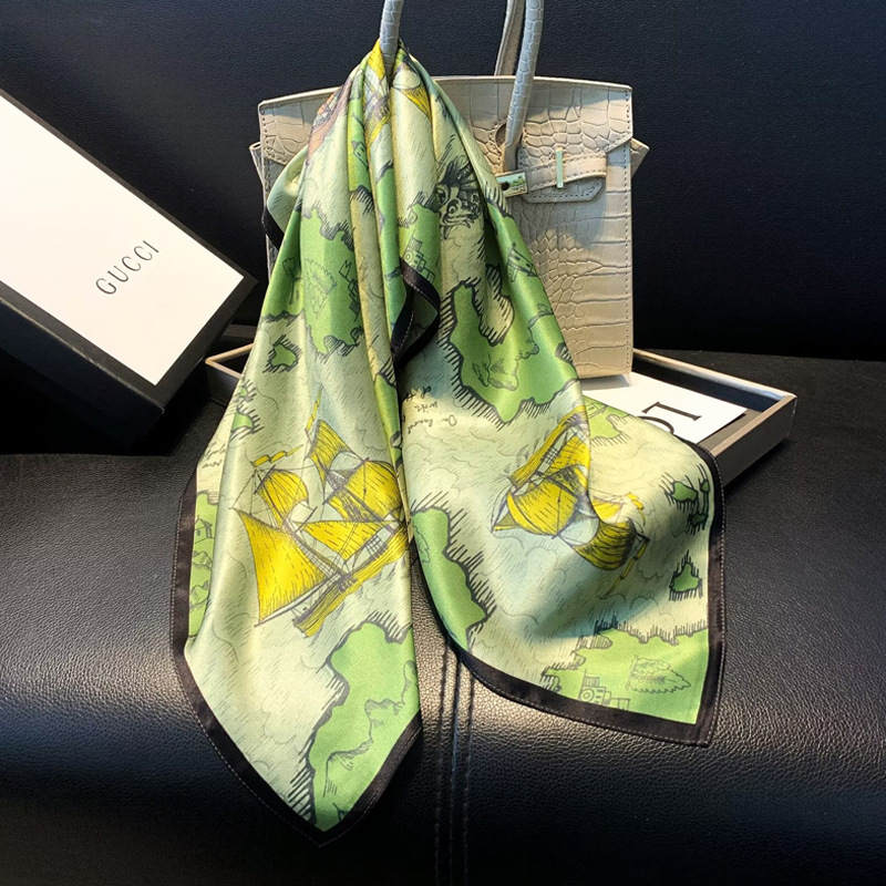 Aliexpress Silk Scarf Women's Spring And Autumn Fashion With 12 M Meters Printed Square Towel High-Grade Silk Silk Wholesale