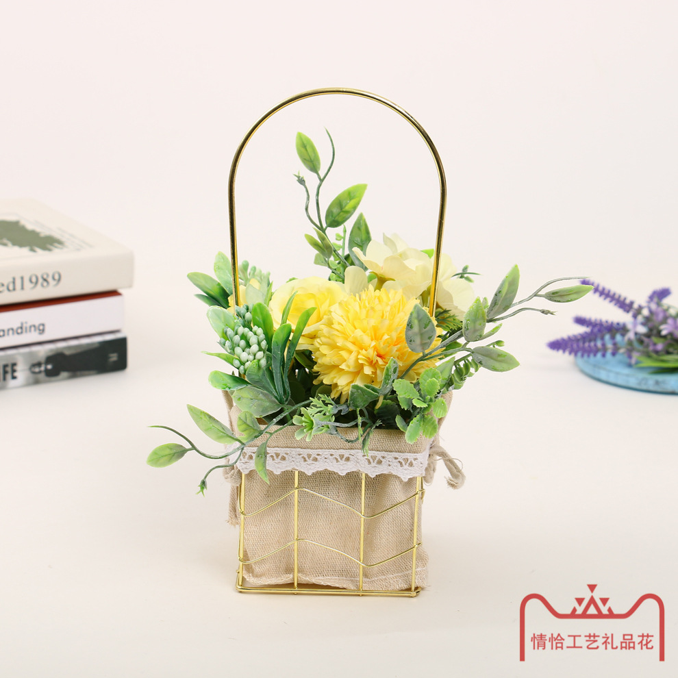 布艺花篮仿真产品图
