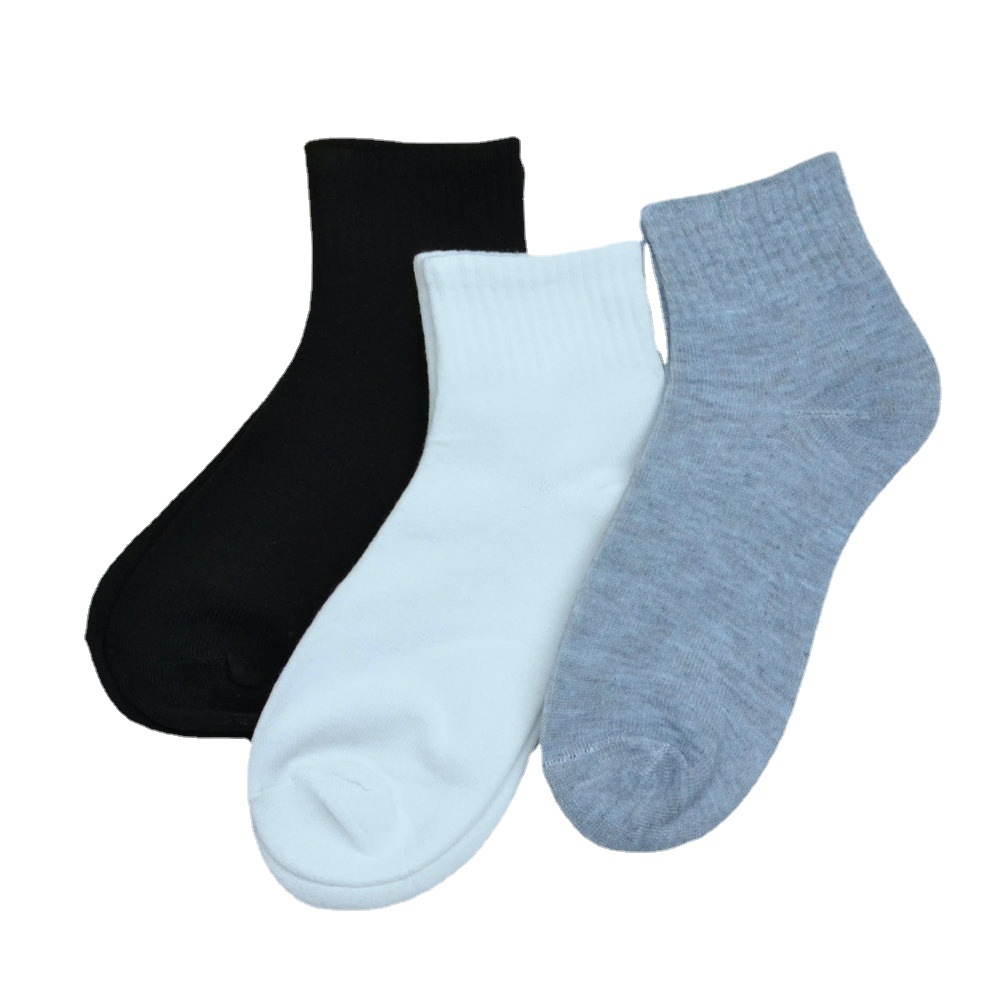 纯色袜子运动/男士袜子白底实物图