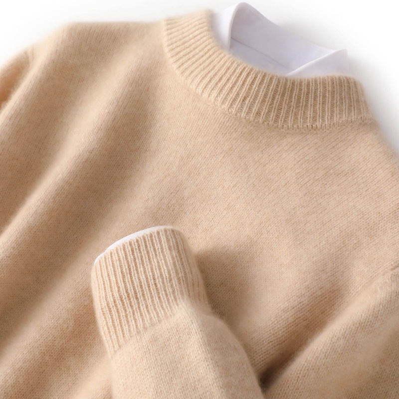 Thickened wool sweater men's autumn and winter new semi-high neck pullover business casual sweater loose and versatile cashmere base layer details Picture