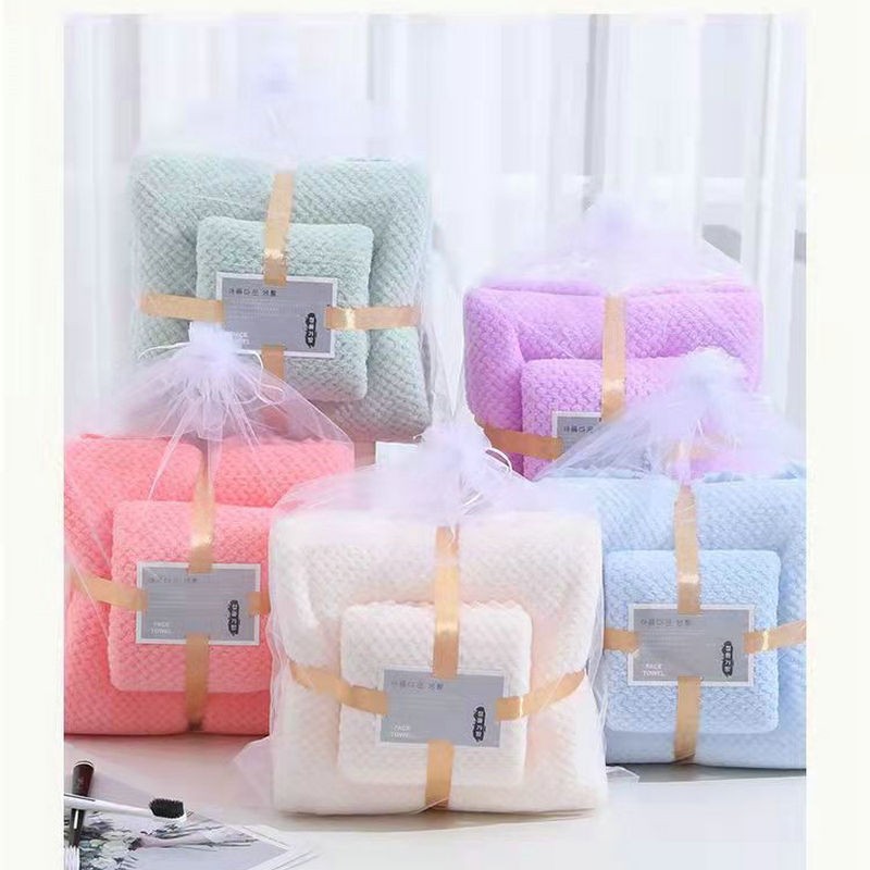 【LOVELY HOME】【 Hold Jia 】 Coral velvet towel bath towel Japanese set pineapple lattice household towel towel wholesale hotel gift beach towel details Picture