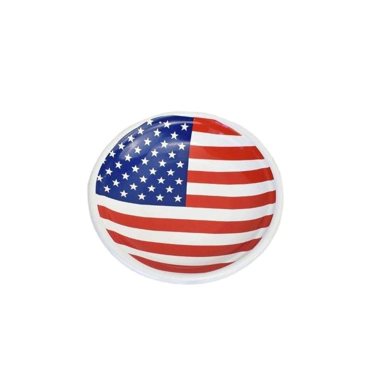 厂家直销高品质星条搪瓷碟子美国国旗图案杯碟支持设计logo图案详情图5