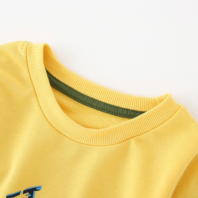 Loose pure cotton sweatshirt for boys in spring and autumn, European and American children's clothing, long-sleeved top for little kids and babies, trendy style details Picture