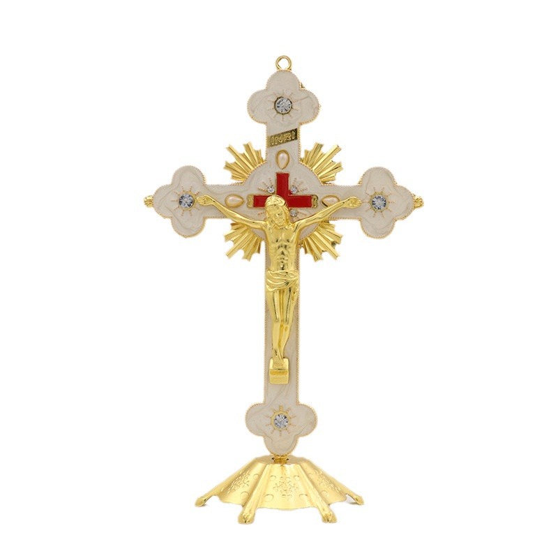 Cross Border Supply Office Home Desktop Decorations Metal Accessories Drop Oil Cross Decorations Item Picture