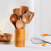 Spatula kit Teak long handle cooking pot spatula Acacia wood large soup spoon Rice spoon Home cooking wood unpainted wholesale