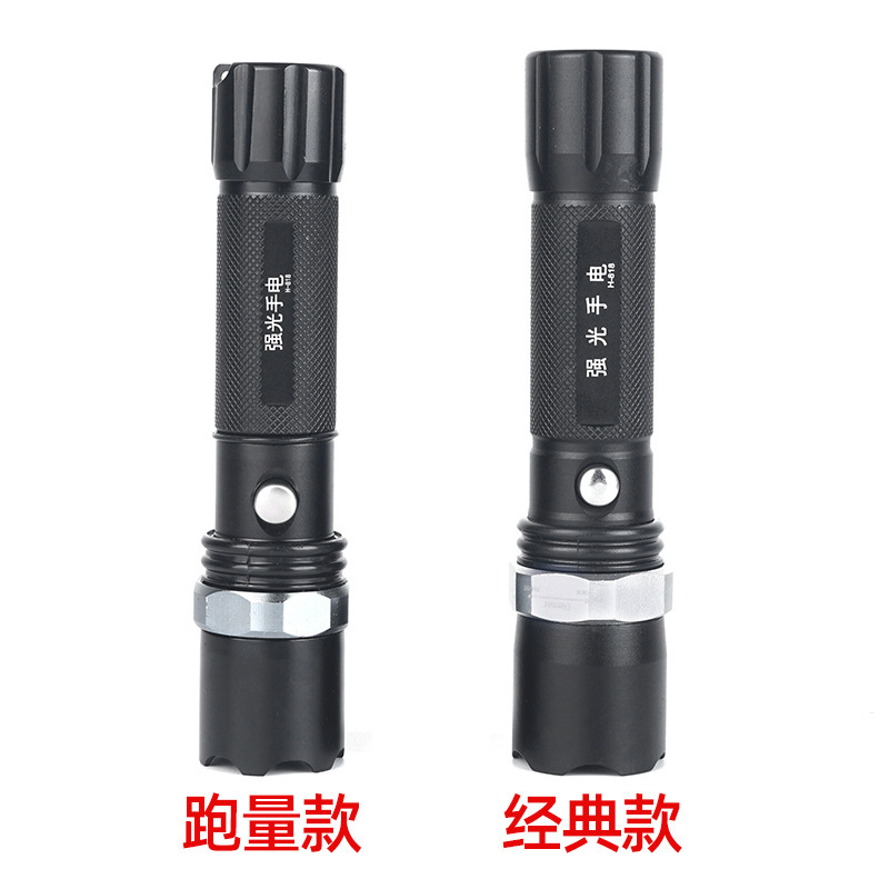 Factory direct sales of led outdoor emergency charging zoom multi-functional aluminum alloy household high-intensity flashlight details Picture