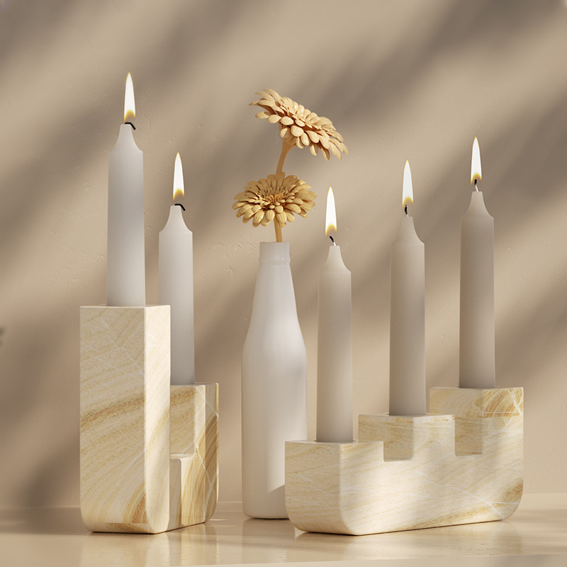 Crystal resin resin mirror surface stepped candlestick, silicone mold, diy gypsum candlestick stand, display table, handicrafts and ornaments Specification image