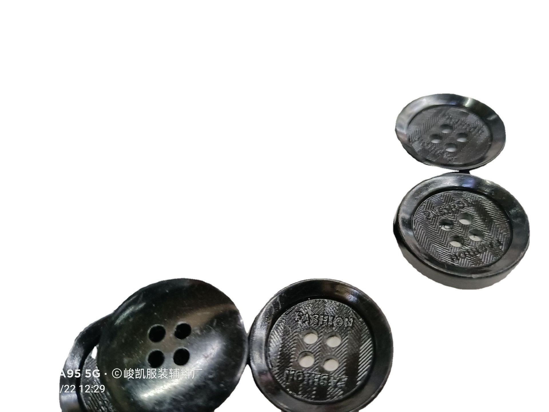 Button suits, men's and women's matte black high-end overcoats, windbreakers, jackets, resin button pants, round Item Picture