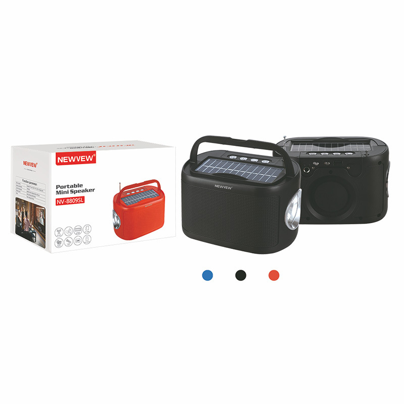 Portable Solar Radio With Light Card Mini Player Bluetooth Small Speaker Nv-8809Sl Item Picture