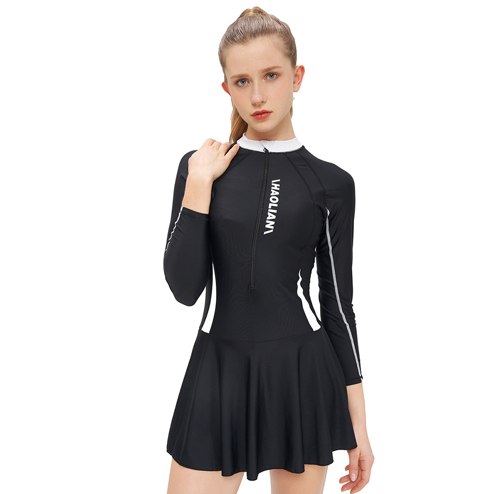 Stock Cross-Border 2023 European And American One-Piece Swimsuit Dress Amazon Swimsuit Female Sunscreen Muslim Conservative Swimsuit Item Picture