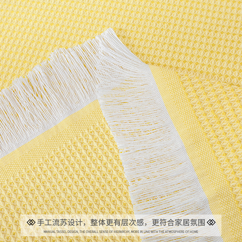 Ins-style cotton and linen French tablecloth, small round table, light luxury birthday photo, white Japanese-style tablecloth, dormitory blanket Item Picture