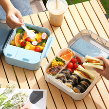 户外保冷保鲜水果盒野餐饭盒大容量便当盒带勺叉可微波沙拉午餐盒
