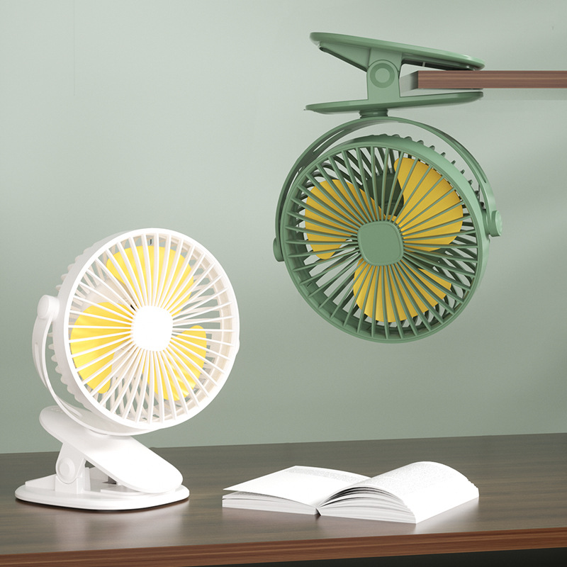 Multi-functional mini electric fan USB charging portable office clip-on fan stroller free swivel clip