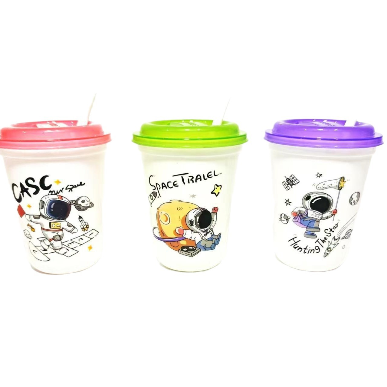 Portable outdoor straw cup, portable fitness pot, student outdoor water cup Item Picture
