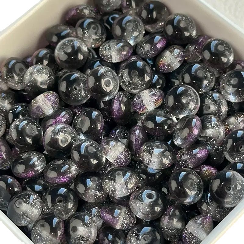 Wholesale of 6x10mm starlight color-blocked sand abacus beads, spacers, resin bracelets, necklaces and accessories Item Picture