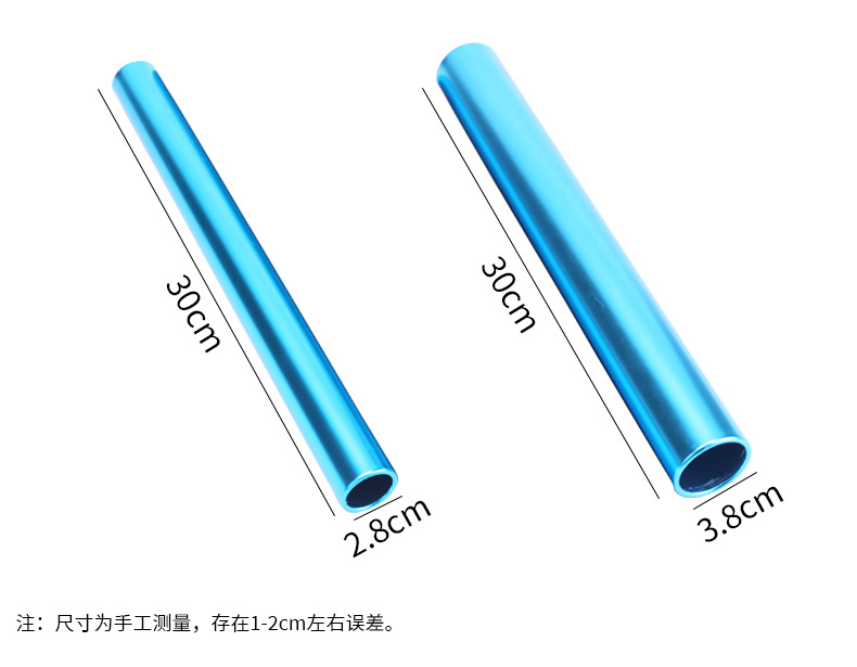 电镀接力棒加粗3.8cm铝合金接力棒2.7cm接力棒田径比赛传递棒详情3