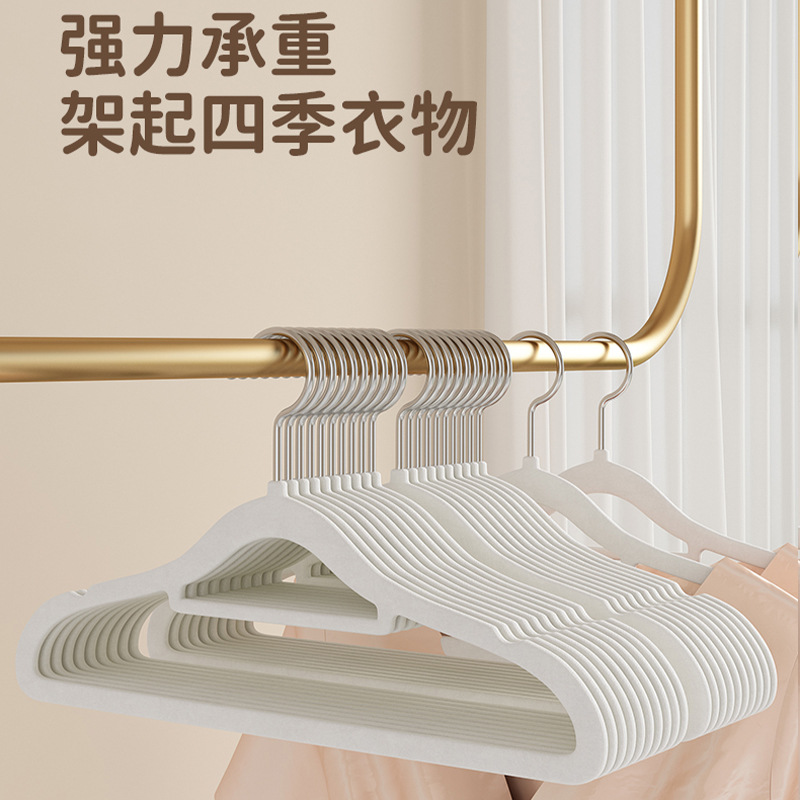 Flocking clothes rack household hanging clothes non-slip and non-trace thickened clothes support shoulder Angle can not drop velvet can not afford to bag drying clothes brace Application Scenario