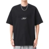 Summer 2024 Release: 230g letter steel stamp short-sleeved T-shirt for men, loose round neck, versatile half-sleeve Item Picture