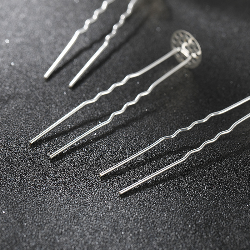 New style double-strand U-shaped hairpins with holes, retro and simple DIY hairpins, hairpins, hairpins, headwear and accessories wholesale Specification image