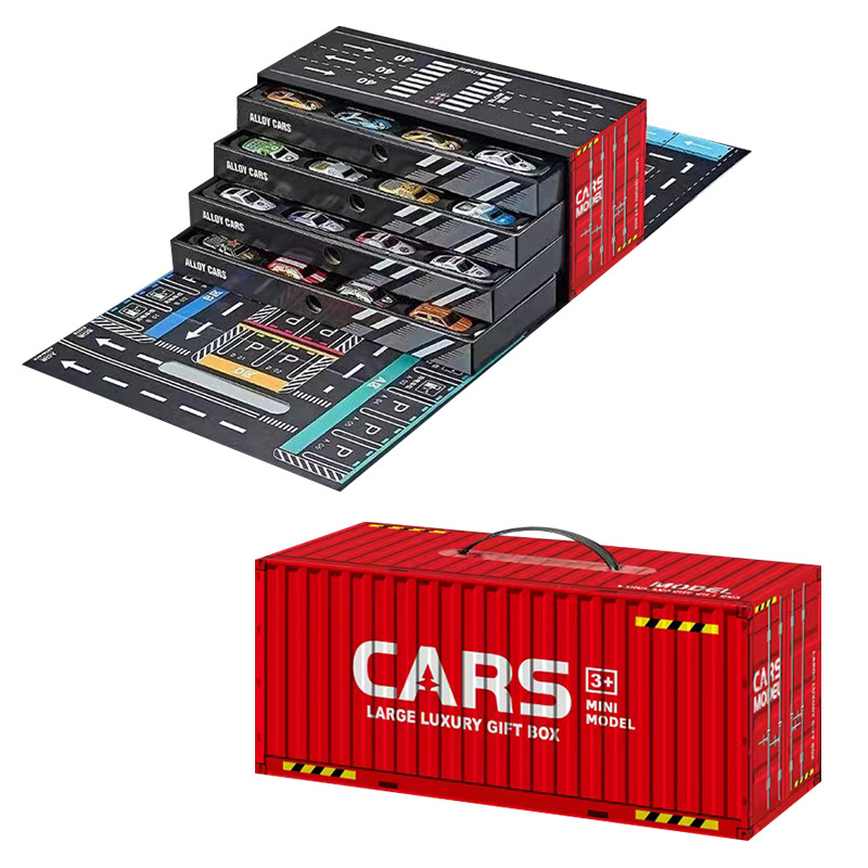 Cross-border container 48 alloy car storage gift box set for boys, Children's Day gift, inertial car Item Picture