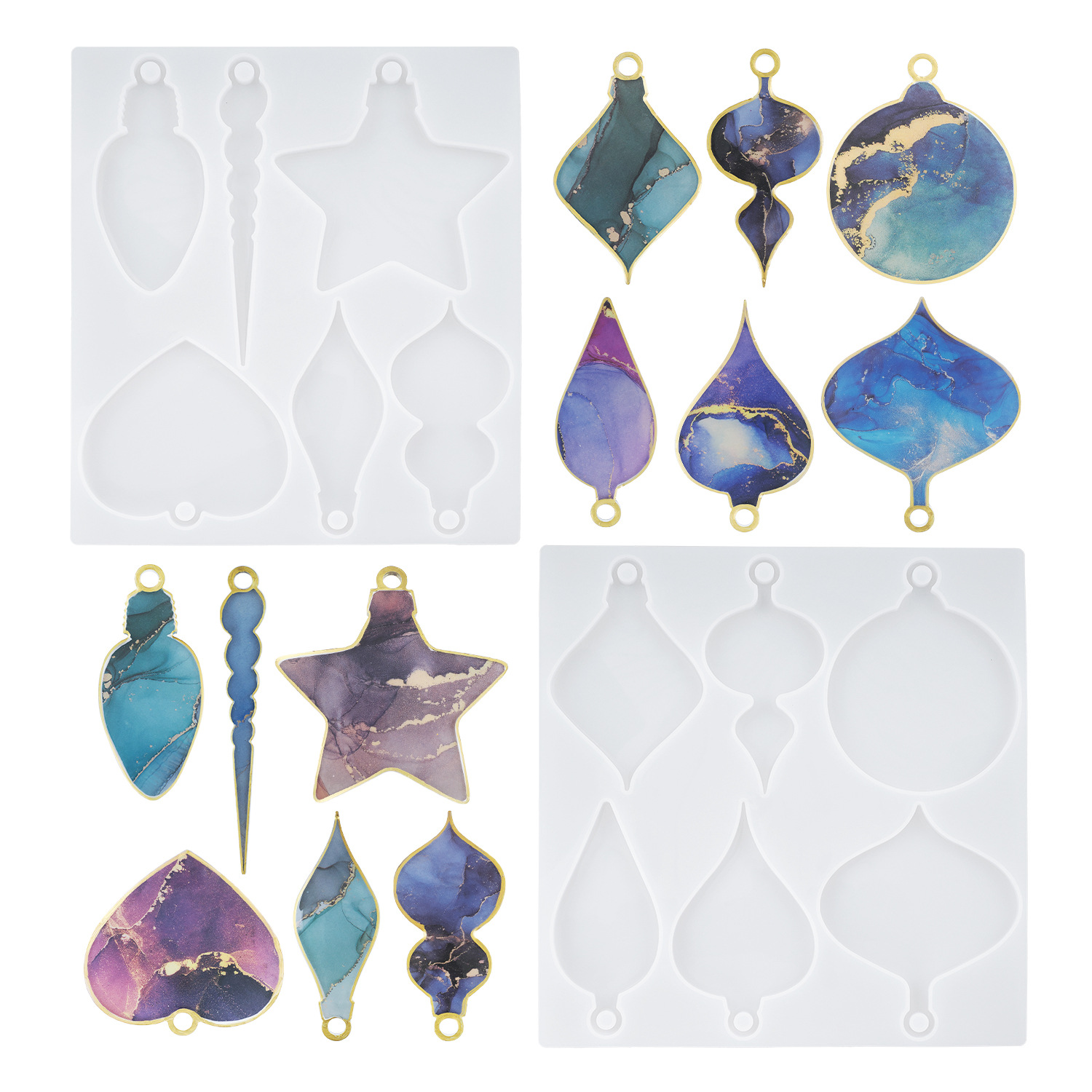 diy crystal resin Christmas ornaments, Christmas creative pendants, keychains, resin molds Specification image
