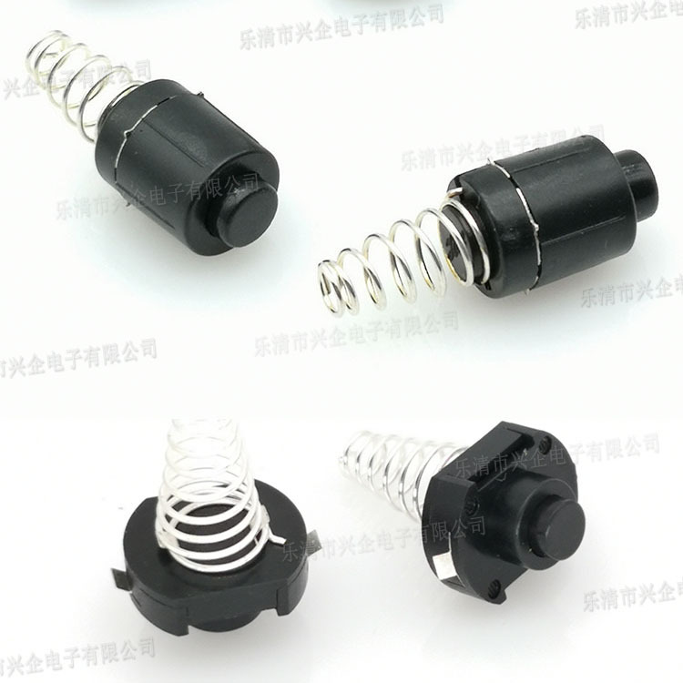 High-quality flashlight with a circular 12*12 push-button switch at the rear, featuring two on and one off buttons and a 1208 self-locking key switch Specification image