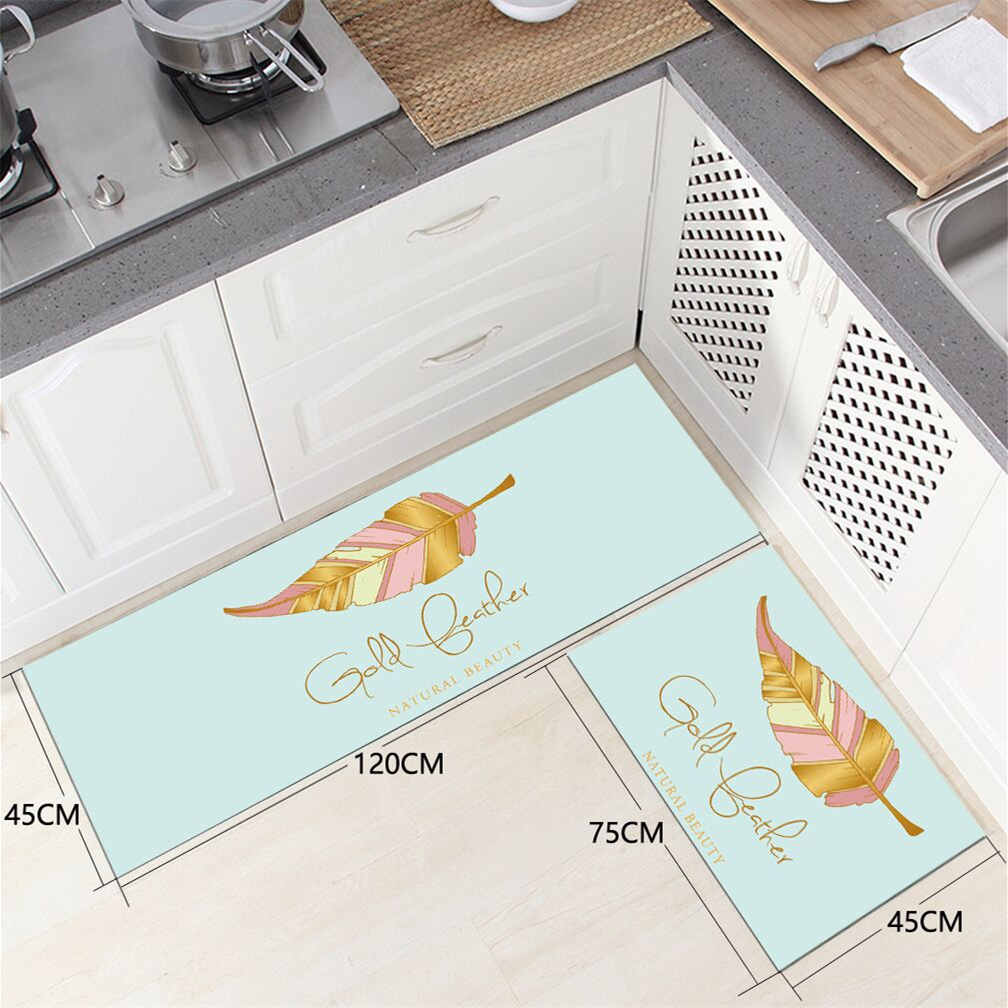 Foreign trade hot PVC leather kitchen mat home living room bedroom kitchen mat pattern variety welcome to the picture Application Scenario
