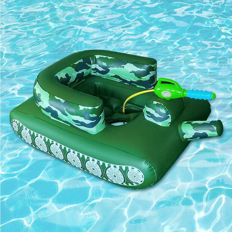 跨境新款 水上充气喷水坦克儿童喷水车 泳池戏水座圈喷水坦克详情图1