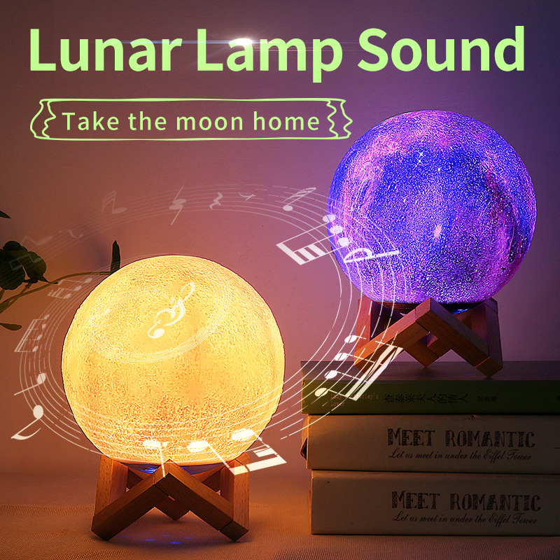 Creative Moon Light Bluetooth Speaker Wireless Creative Decoration Dazzling Sound Atmosphere Night Light New Foreign Trade Gifts details Picture