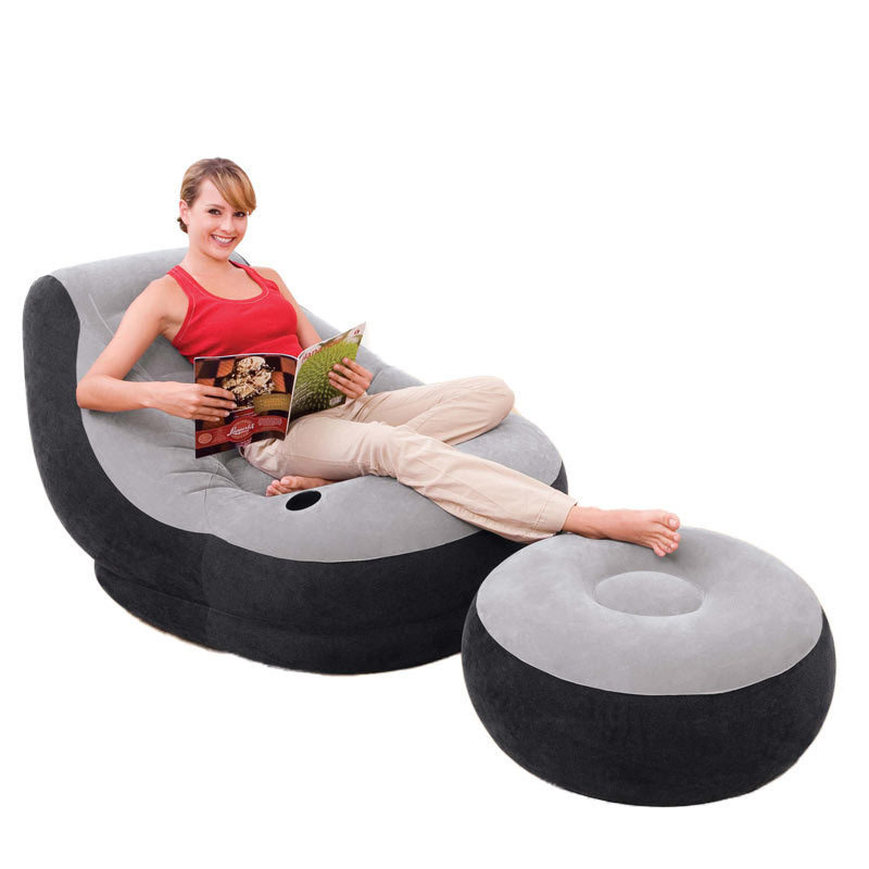 INTEX68564充气沙发懒人榻榻米沙发椅可折叠户外休闲沙发床充气床白底实物图
