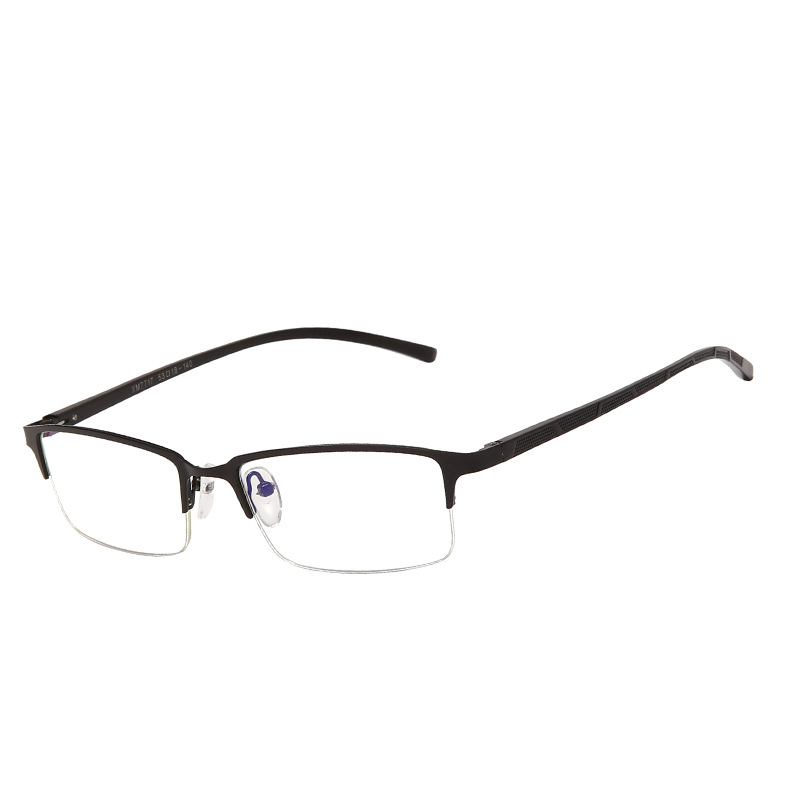 新款平光镜金属蓝膜眼镜半框铝镁镜架商务男士镜框电脑护目镜详情图3
