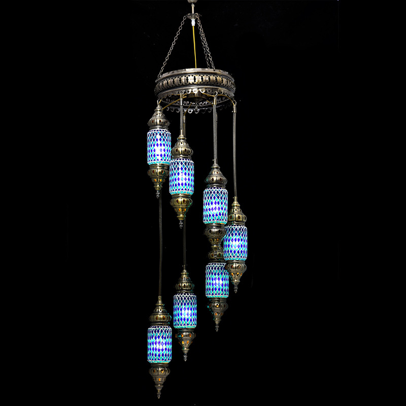 Thousand Chain Turkish Handmade Cafe Hotel B&B Bar Hot Pot Restaurant Glass Chandelier Music Restaurant Chandelier Specification drawing