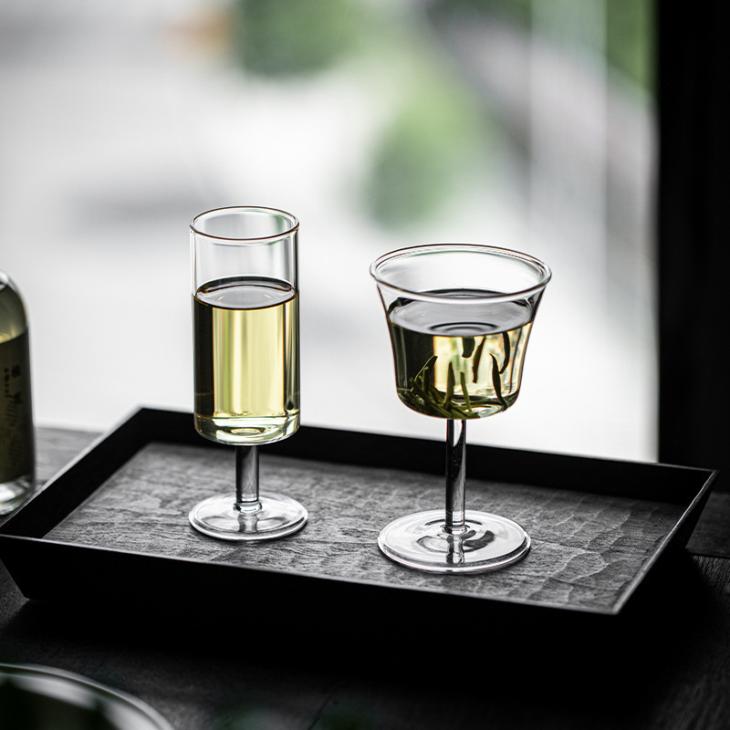 High borosilicate glass flower tea, green tea drinking water cup, red wine cocktail cup, tall glass cup, transparent Monkey King cup
