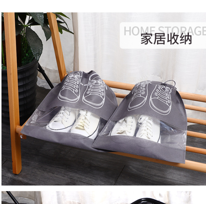 Non-woven fabric home and travel shoe covers, shoe storage bags, slippers packaging, drawstring bags, non-woven fabric shoe bags details Picture