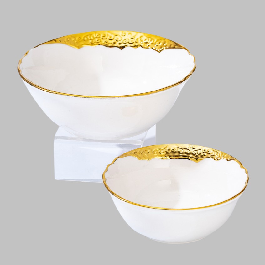 A light luxury ceramic tableware set with a high-end gold edge. Wholesale of electroplated gold plates details Picture