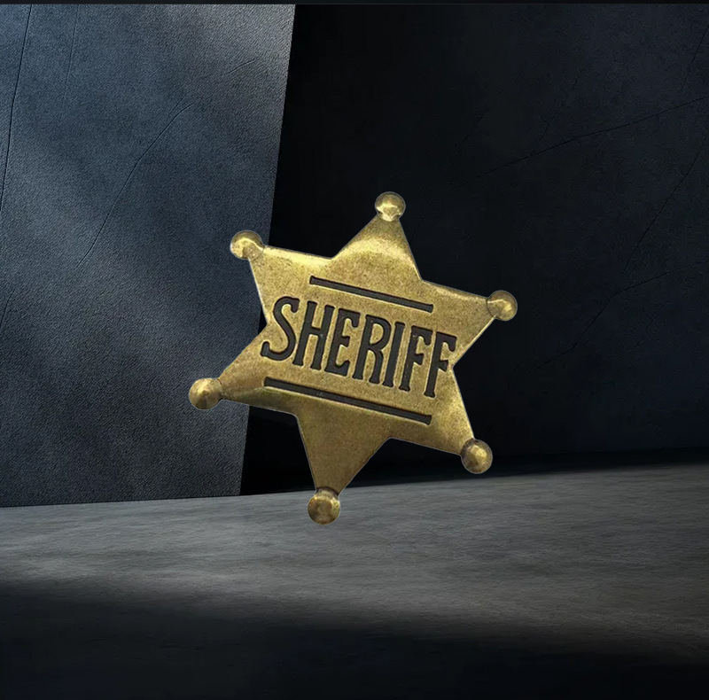 跨境热销美国州长荣誉帽徽周年纪念章徽章光面明星别针胸章勋章配详情7