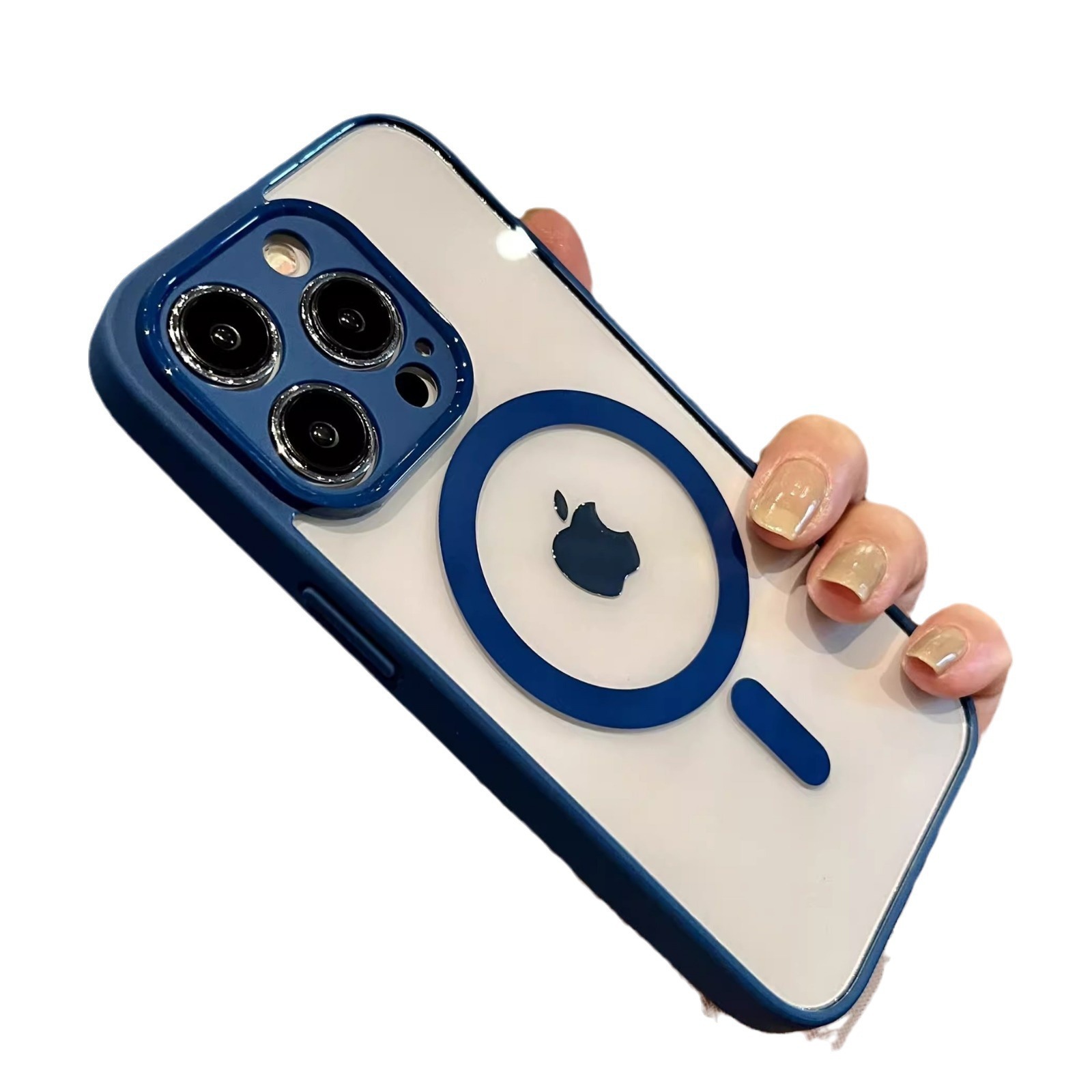 Macaron silicone magnetic charging is suitable for fine-hole acrylic iPhone16 phone cases and transparent hard cases for iPhone 15 Item Picture