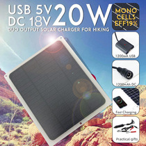 solar single crystal 20W outdoor solar panel car solar fan mobile phone 5.5W solar power panel