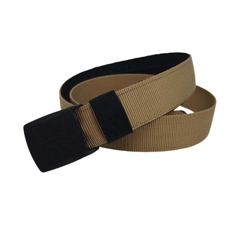 新款加厚腰带男款战术自动插扣涤纶户外藏钱包工装帆布休闲运动带